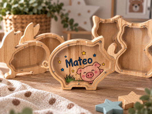 HUCHA DE MADERA ANIMALES
