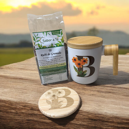 Pack de té con Taza y Posavasos