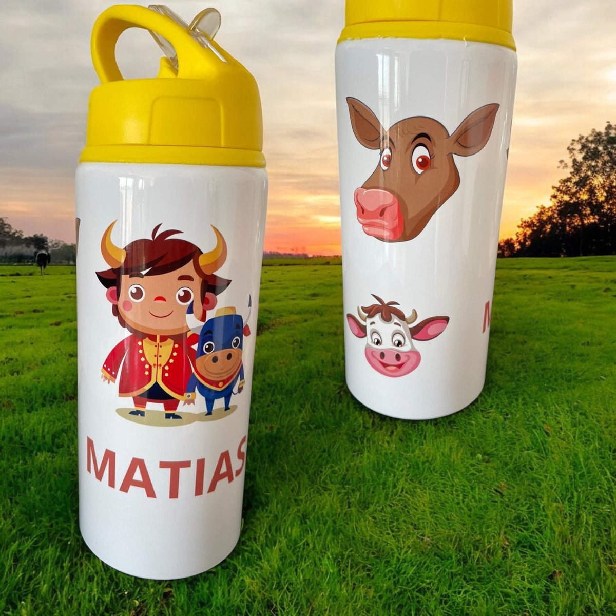 Botella con Pajita