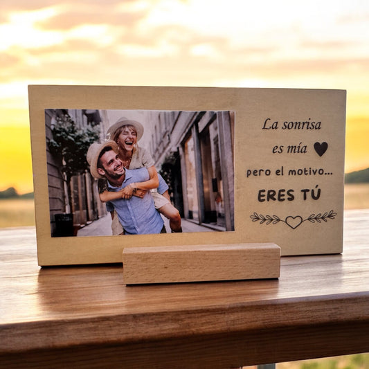 Tabla de madera con foto