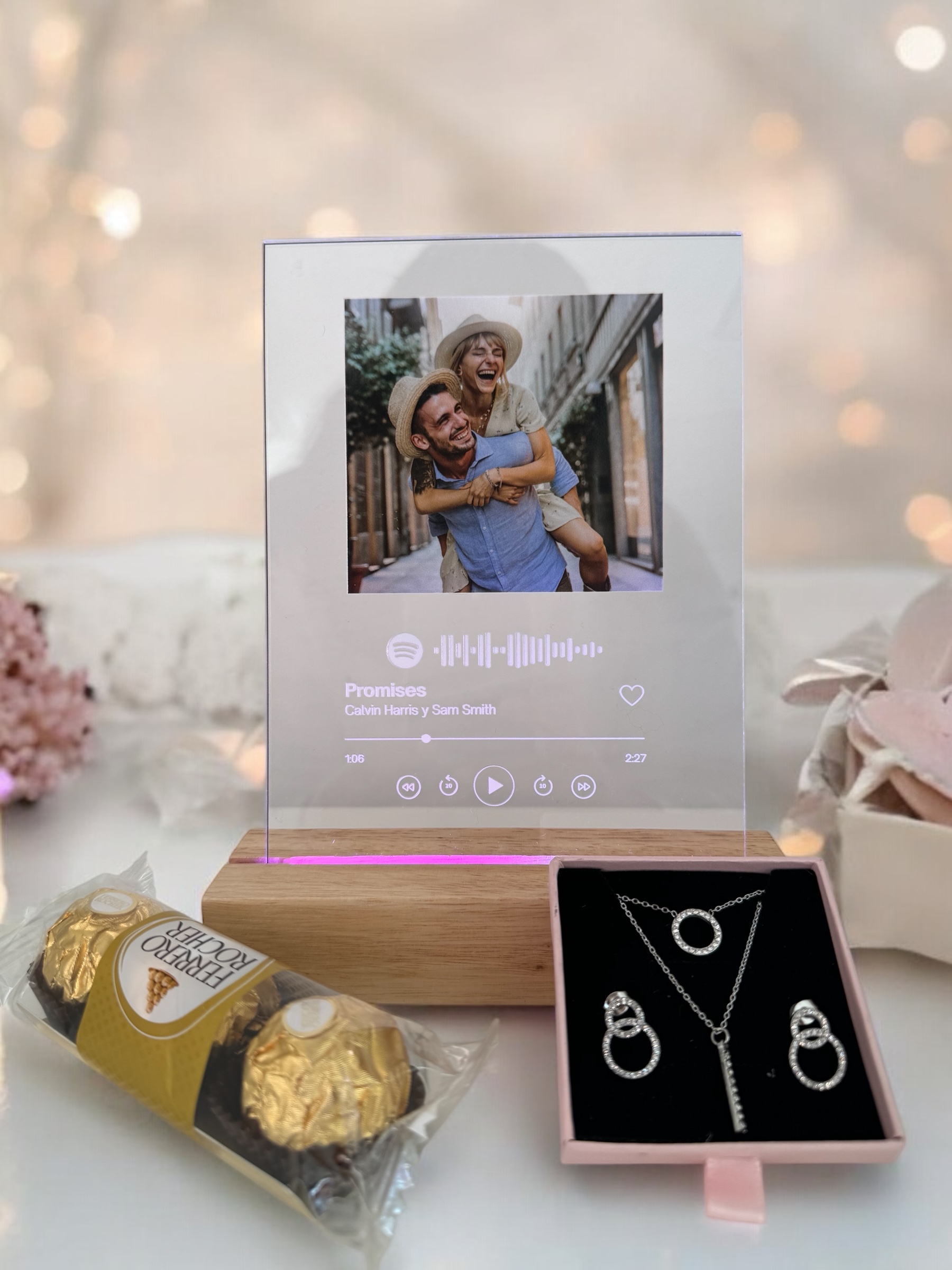Conjunto Placa Spotify + Conjunto de Joyas